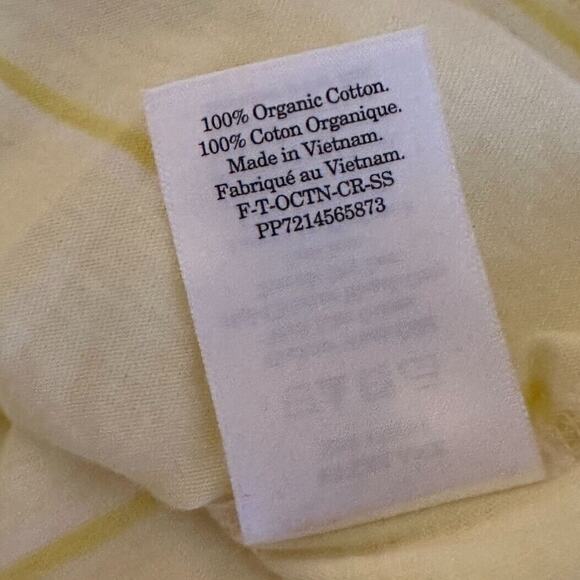 everlane organic cotton tee shirt crew neck yellow stripe women small - Picture 8 of 8